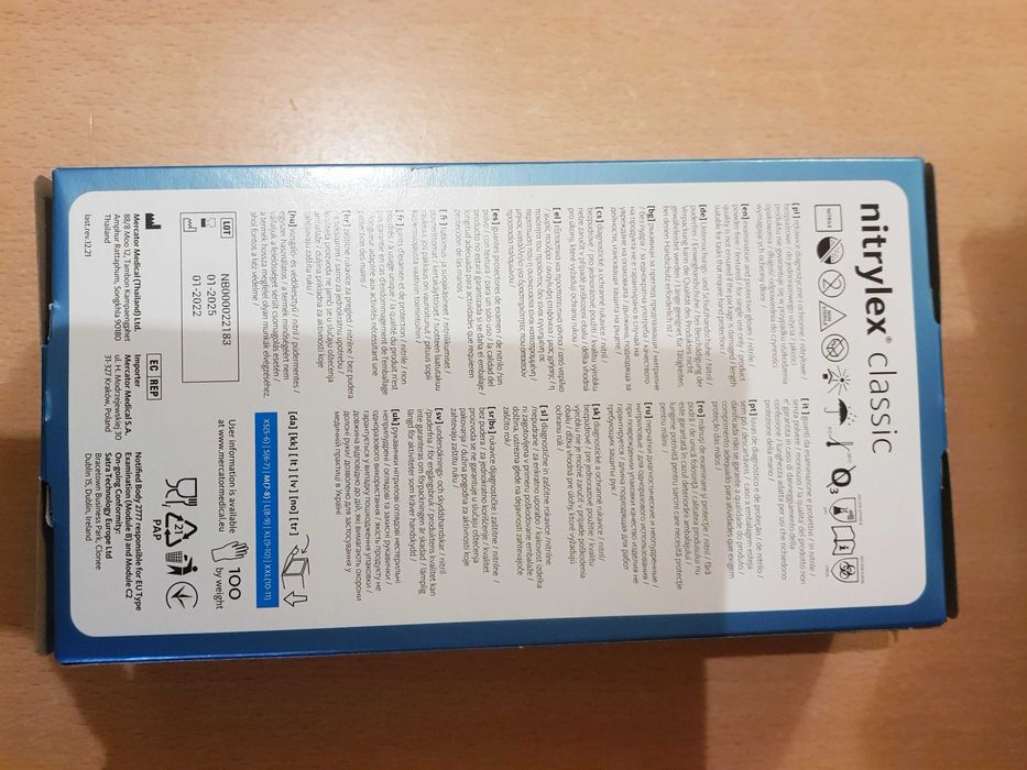 MERCATOR Rękawiczki nitrylowe Nitrylex Classic 100 szt. rozmiar M