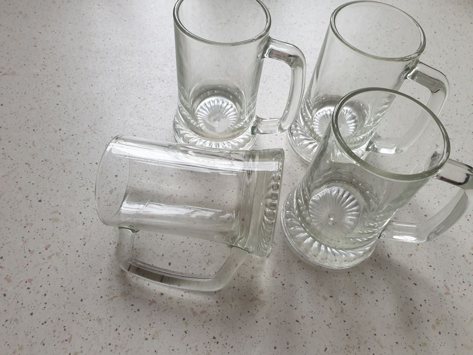 Kufel szklany 4 szt + 1 kufel do piwa Burgerbrau