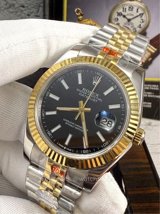 Годинник Rolex Datejust 41 Black Dial (Two-Tone, Jubilee) Ролекс