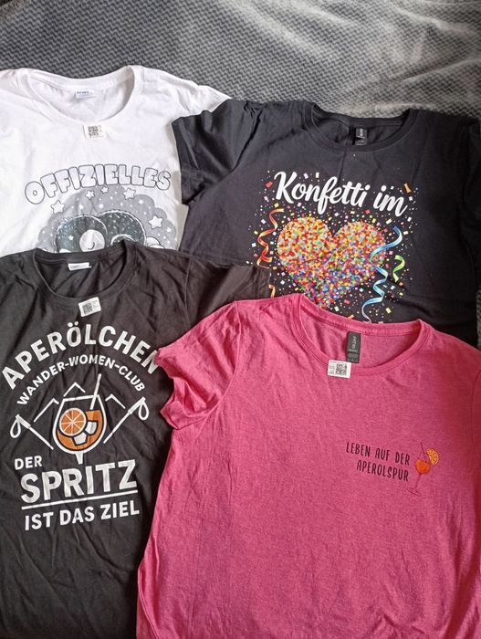 Bluzka koszulka z krótkim rękawem t-shirt zestaw komplet paka L 40
