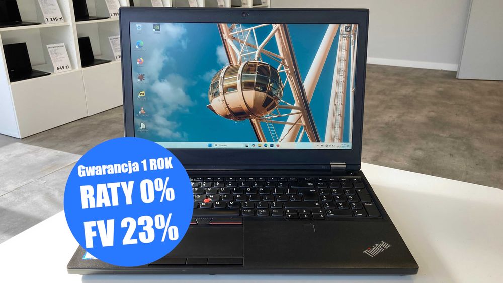 Laptop 15" Lenovo ThinkPad P51 i7-HQ 32GB 512SSD NVIDIA FHD IPS Win11