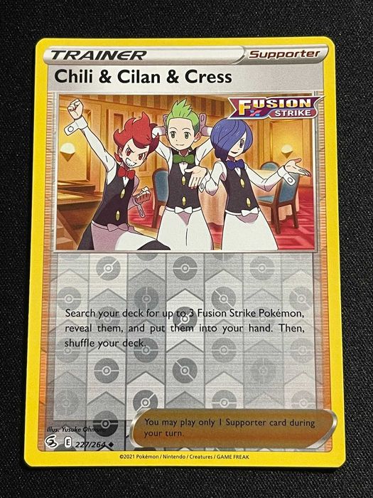 Carta Pokémon Chili & Cilan & Cress 227/264 Fusion Strike