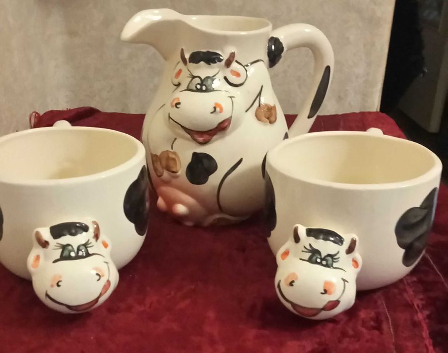 Набор посуды из керамики. "Корівка". Новое.