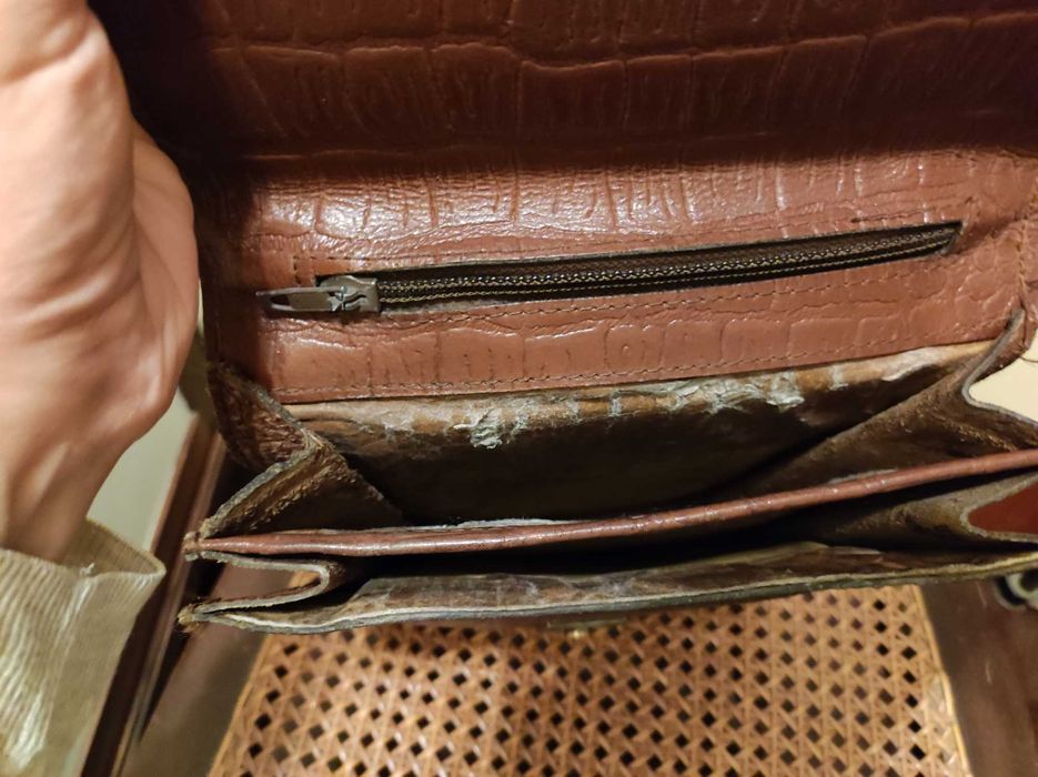 Mala tiracolo vintage, em pele