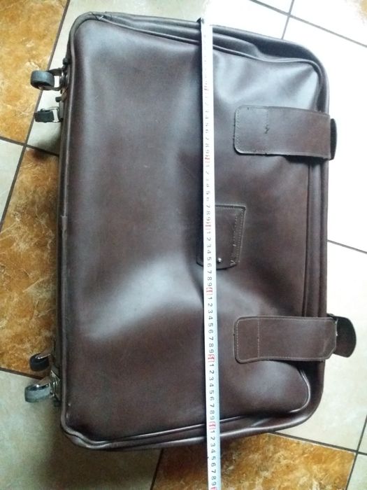 Torba skórzana podróżna walizka retro