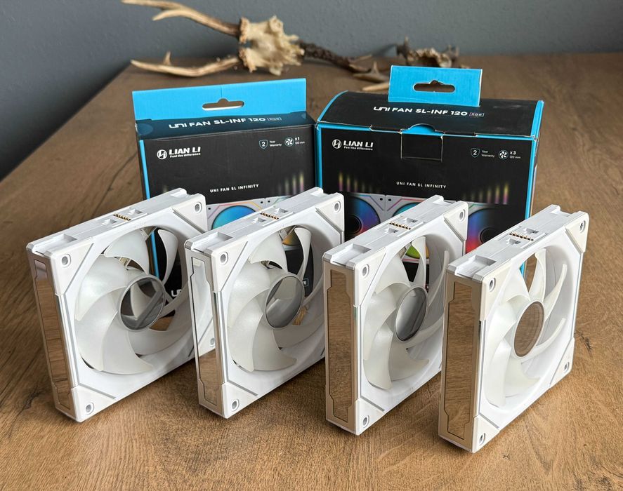 [4 szt.] Wentylatory Lian Li UNI FAN SL-INF 120 RGB white + kontroler