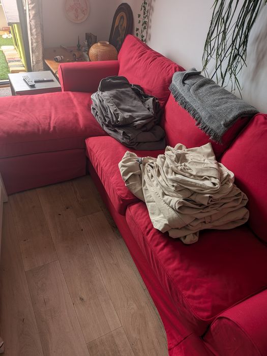 Capas IKEA Ektorp 3 Lugares c/ Chaise Longue (Cinzento e Creme)