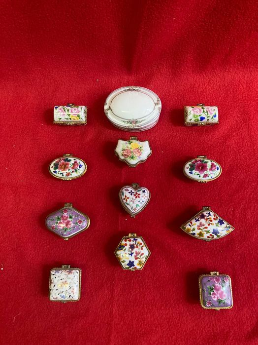 Guarda joias miniatura porcelana