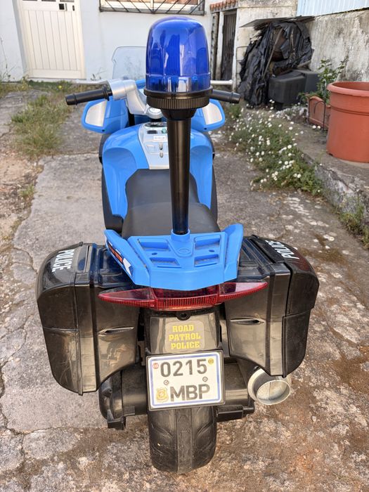 Mota de policia eletrica para criança como nova bateria 12v