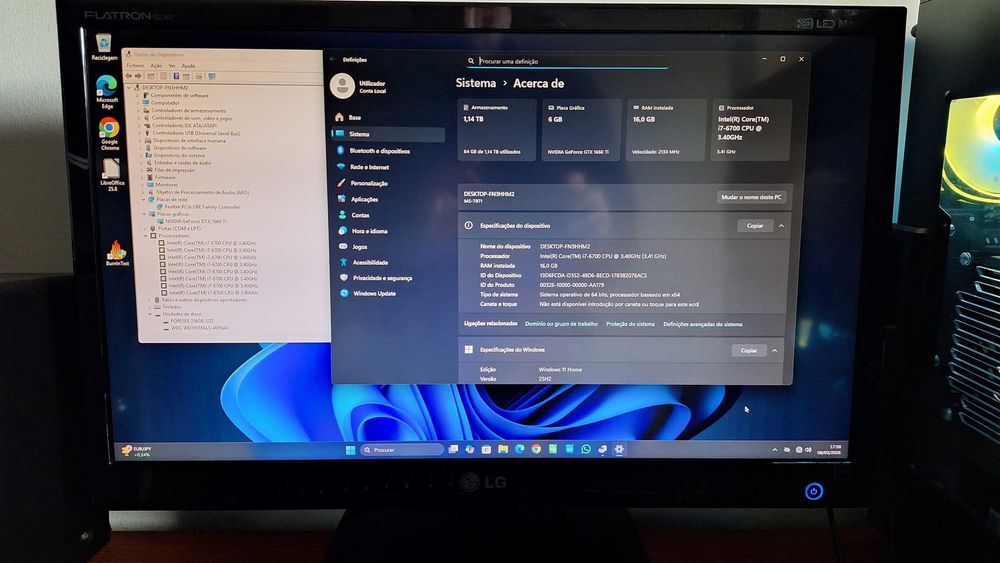 PC Core i7 4GHz- 16GB Ram- SSD 256GB+1TB- GTX 1660Ti 6GB