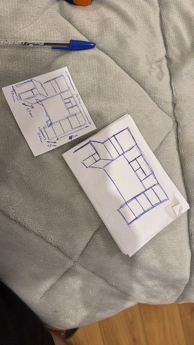 Móvel de escritório/quarto em madeira maciça c/ secretária e arrumação