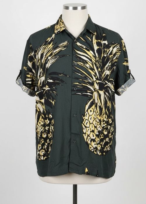Koszula H&M Pineapple – Męska, Wiskoza, Wzór w Ananasy – Rozmiar M