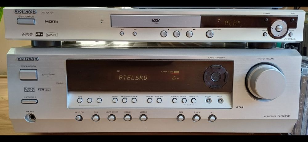 Onkyo. Amplituner i DVD