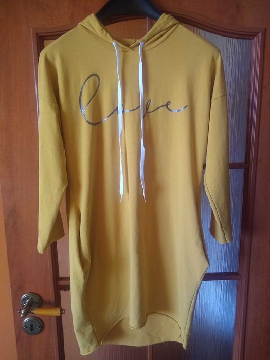 Made in Italy, Damska bluza/tunika z kapturem, 95% Bawełna, Roz. S-L