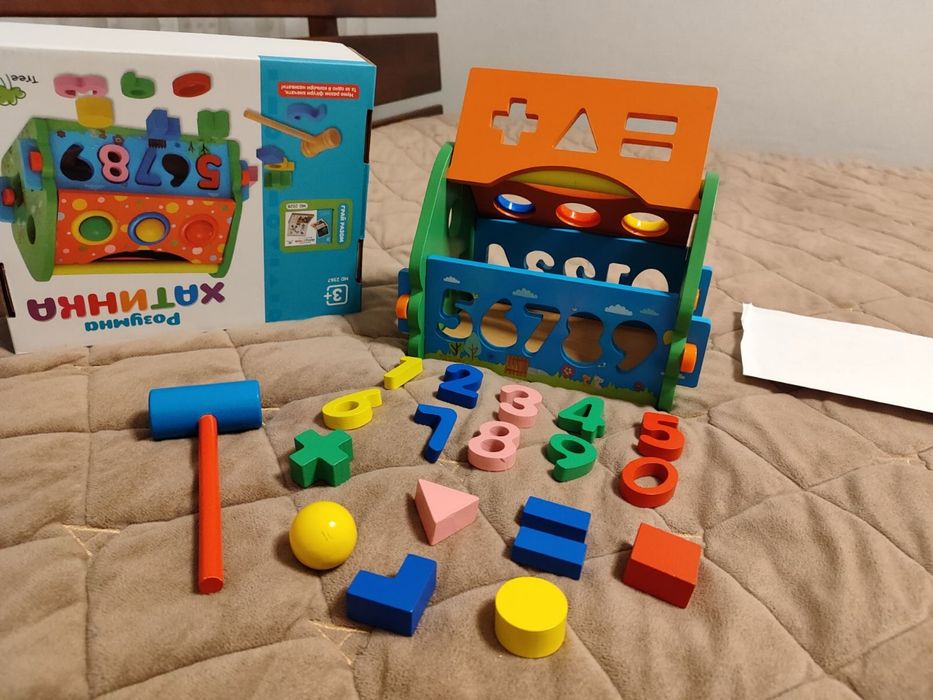 Розумна хатинка-сортер + стукачка Wood Toys (як нова)