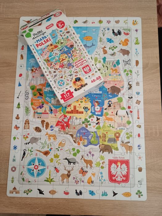 Puzzle CzuCzu Obserwacyjne 117 elementów Mapa Polski, Zabawa i Nauka +5