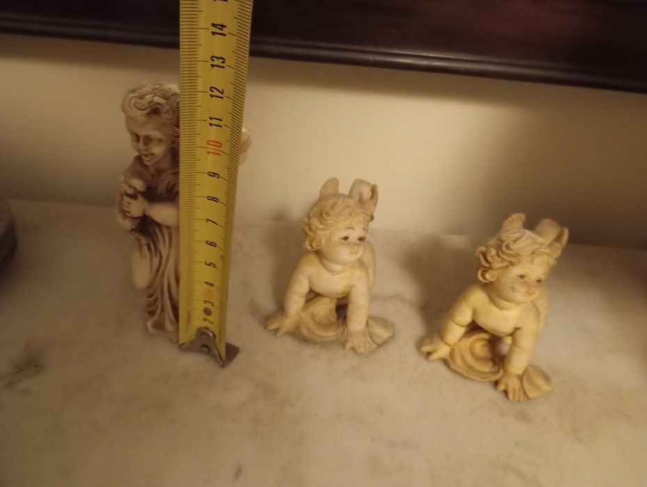 3 estatuetas Biscuit Anjos
