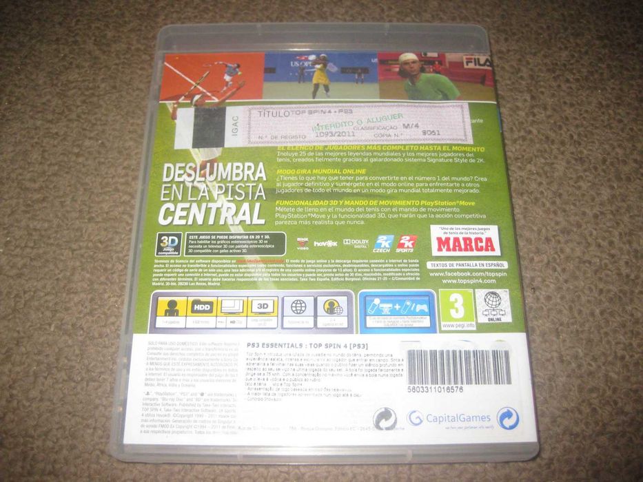"Top Spin 4" Game for PlayStation 3 / Complete!64584889483522121