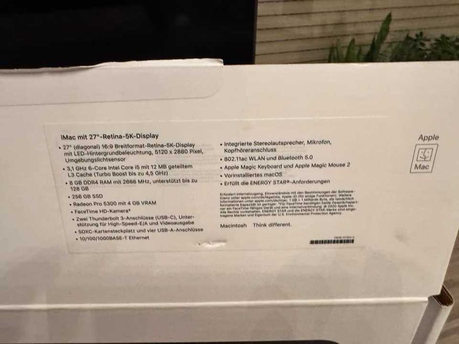 Apple iMac 27” 5K 2020 | i5 | 8GB | 256GB SD | OVP
