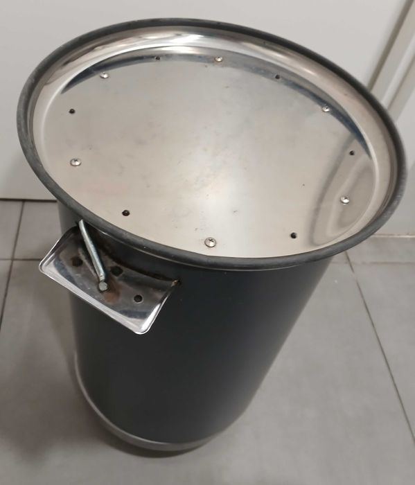 Contentor Ikea Mjösa 12L c/ pedal, inox-antracite, na caixa de origem