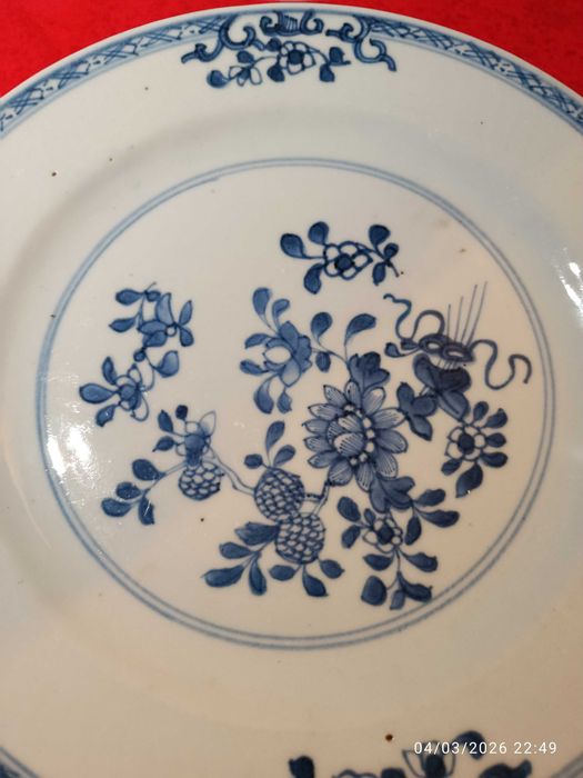 Prato Porcelana Chinesa China Séc XVIII 23,2 cm Companhia das Índias