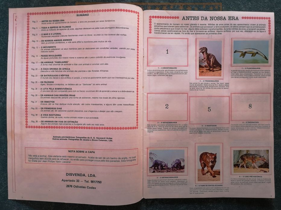 O Mundo Prodigioso dos Animais (caderneta de cromos - Disvenda 1984)