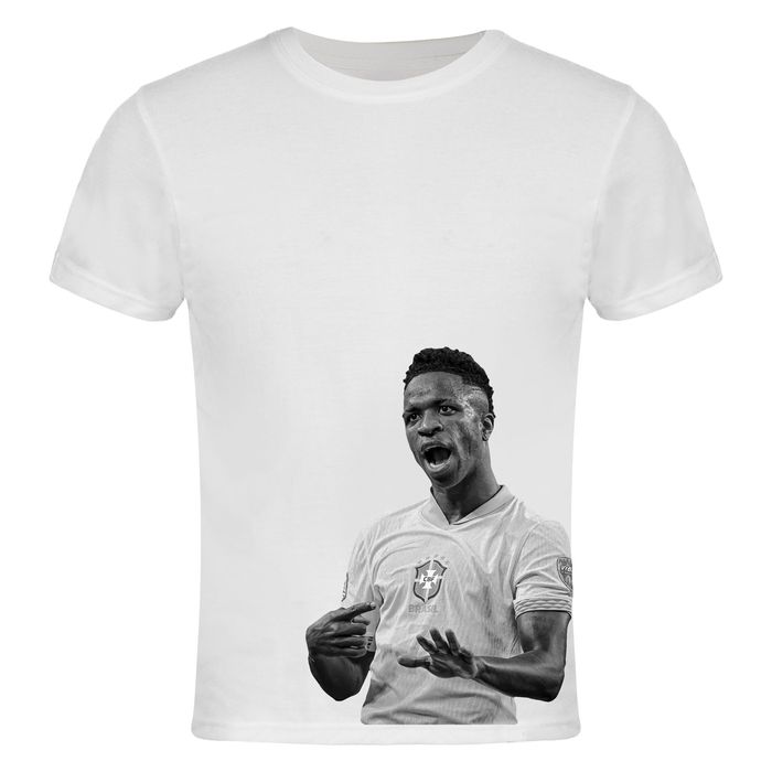 Koszulka vinicius jr. Nadruk biała prezent dowolny rozm bawełna