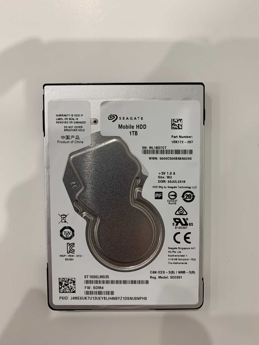 HDD Seagate 1TB 2.5" для ноутбука та ПК + SATA кабель