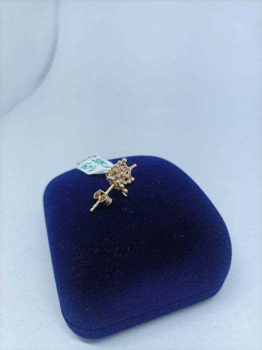 Złote kolczyki drzewko szczęścia sztyft 585