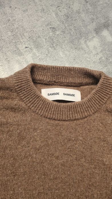 Karmelowy brązowy sweter Samsoe 80% Wełna Wool, wełniany. Rozmiar S