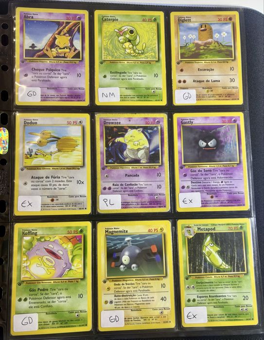 Cartas pokemon base set 1st edition 1a edicao