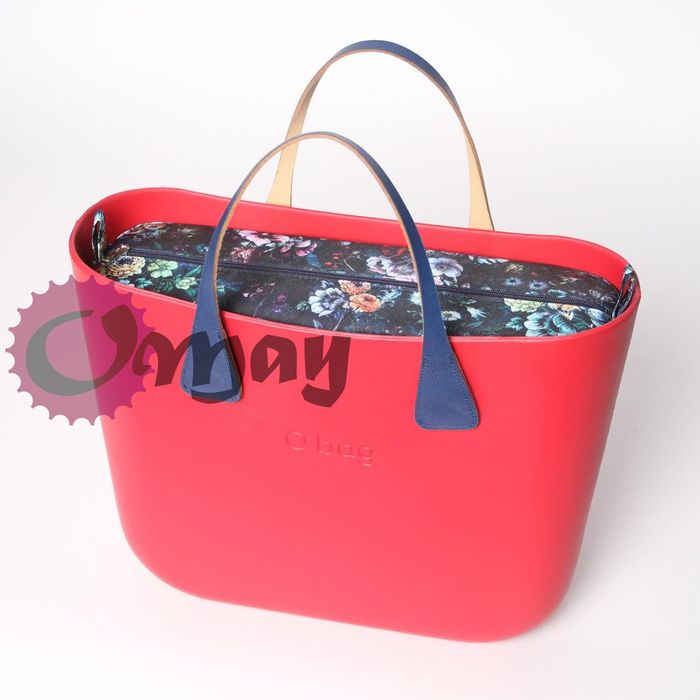 Granatowy organizer do OBAG STANDARD ogród kwiaty 2 kieszenie OMAY