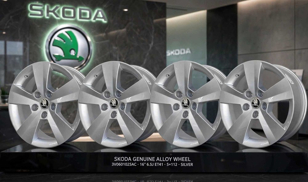 Felgi Skoda Superb III 16" 3V0601025AC 6.5J ET41 5x112 A3 Passat B8 T-Roc Q2 OEM KPL 4szt