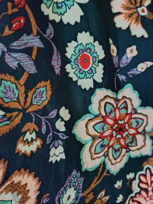 Sukienka Nanna w kwiaty vintage L XL XXL 3XL granat