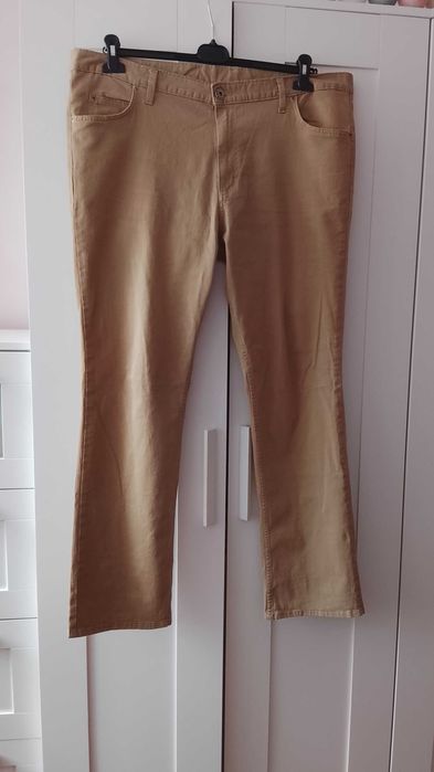 Spodnie męskie camel materiałowe GRAWIK