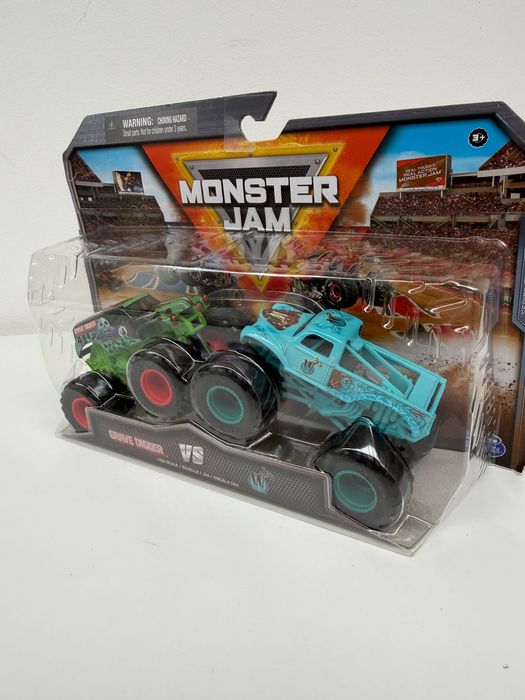 Monster Jam – Zestaw 2 pojazdów - Grave Digger vs W zabawki Monster Truck 1:64 Spin Master