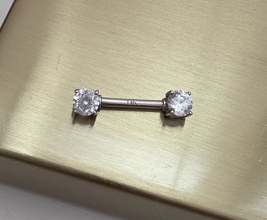 Piercing ouro branco