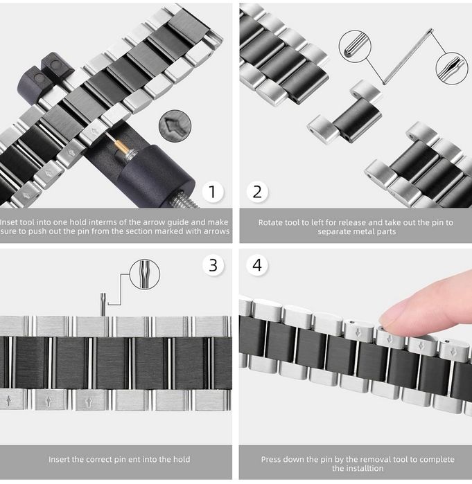 Pasek stalowy Anlinser do Samsung Galaxy Watch 4/5/6/Ultra