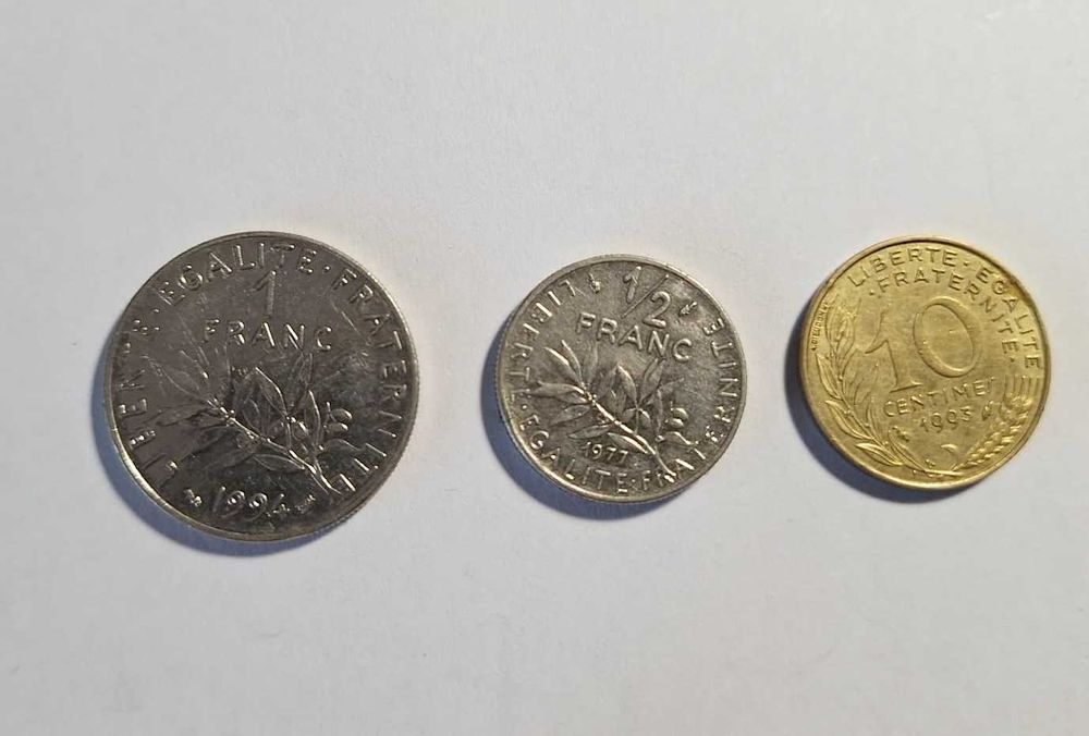 Lote de 3 moedas de França
