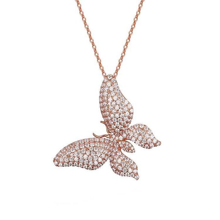 Серебряный кулон бабочка