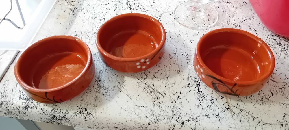 Conjunto 3 taças de sobremesa de barro