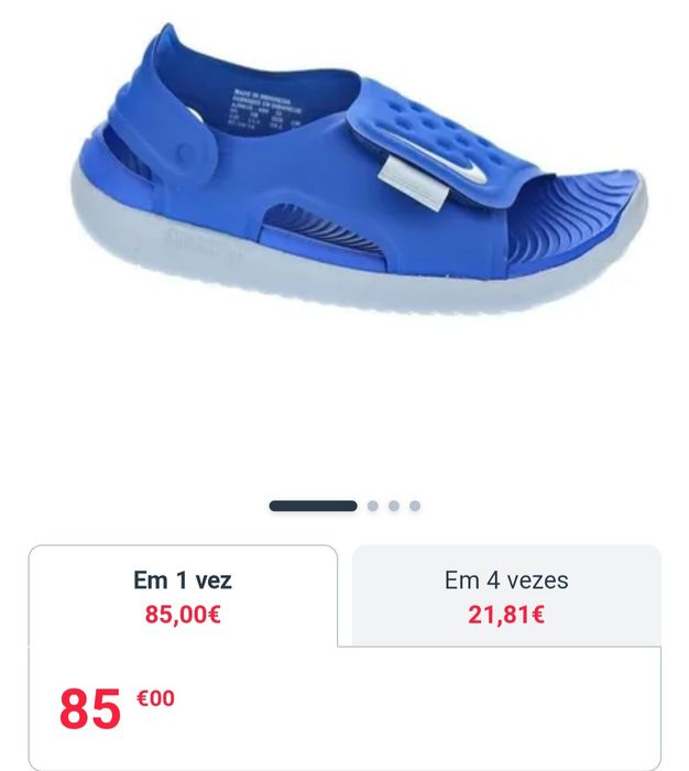 2 pares de calcado n23,5 e 23/24(Nike, havaianas)