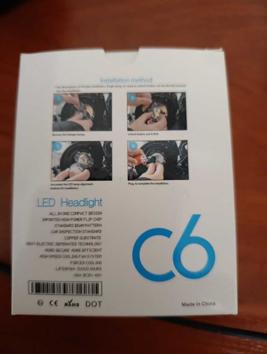 Світлодіодні LED лампи C6 із цоколем H4