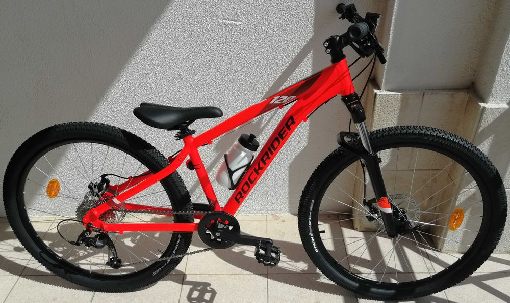 Bicicleta de criança BTT Rockrider ST 120 Laranja Roda 26 Quadro XS