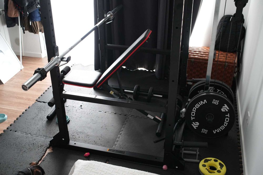 Power Rack 900 - Decathlon + plates/pesos olimpicos + barra