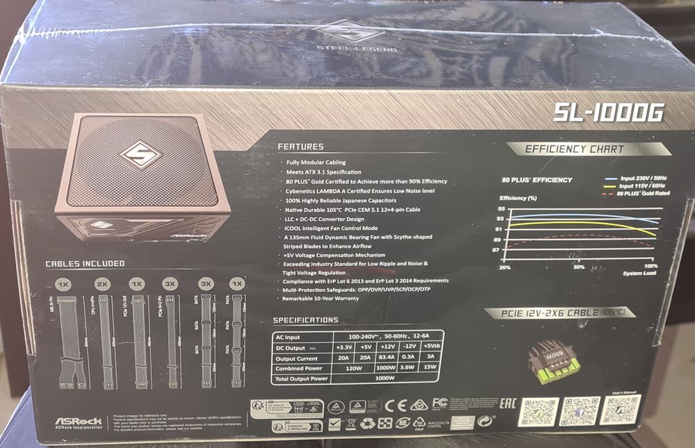 Fonte 1000W Gold ATX 3.0 - PCIe 5.0 – Nova e Selada