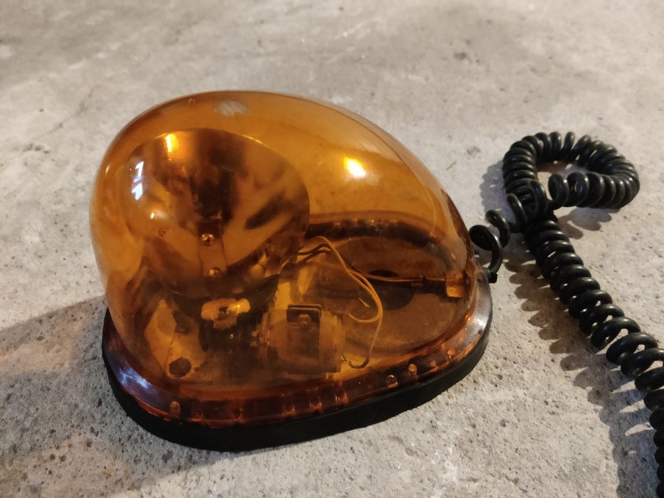 Kogut retro, halogenowa obrotowa lampa ostrzegawcza