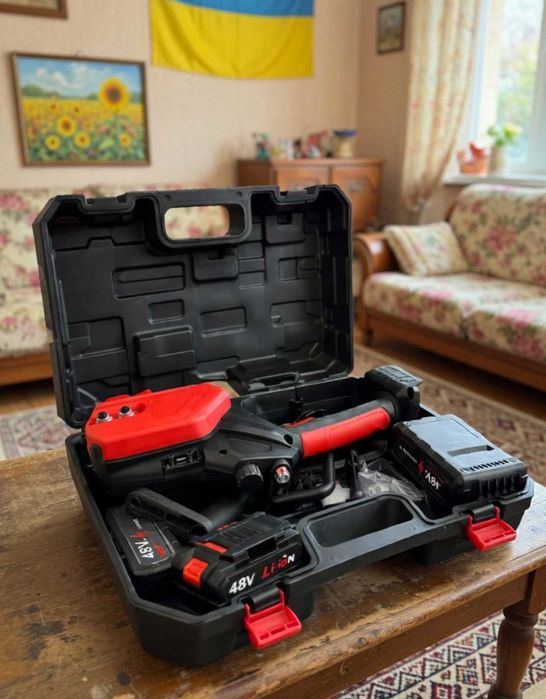 Акумуляторна ланцюгова пила 12 48V, 2 АКБ, кейс, цепная пила