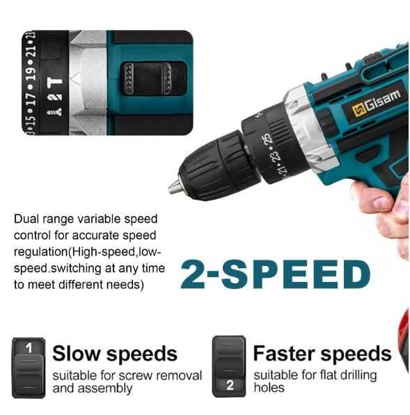 Aparafusadora Gisam com 2 Baterias e caixa [ Novo - Selado ]