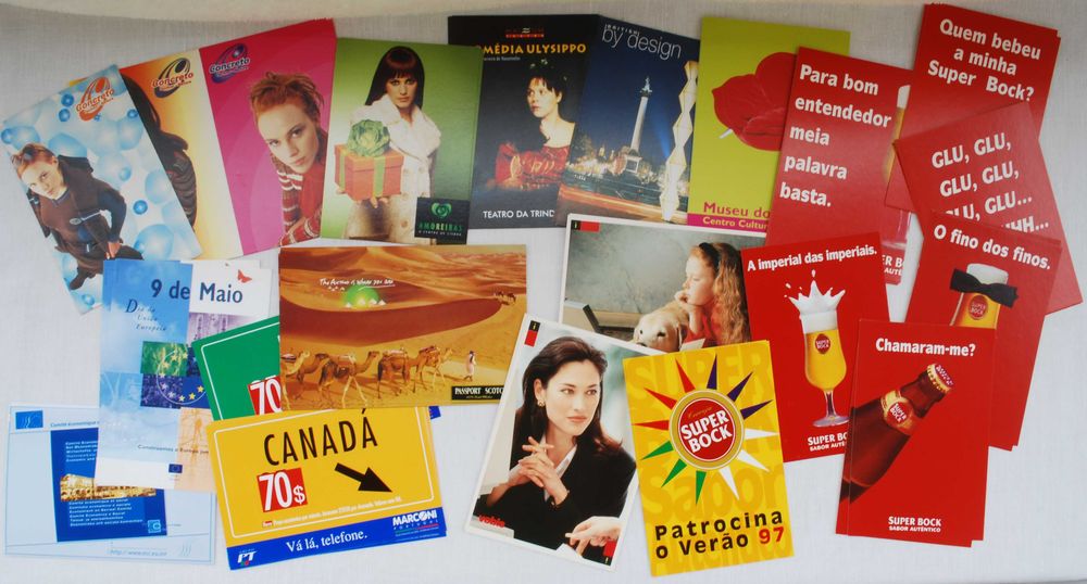 Postais publicitários dos anos 90